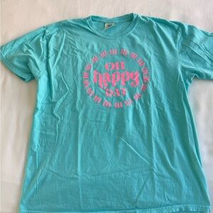 Comfort Colors Kids Aqua and Pink T-Shirt